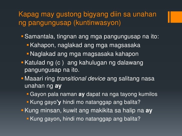 Pangungusap Na May Tungkol Sa