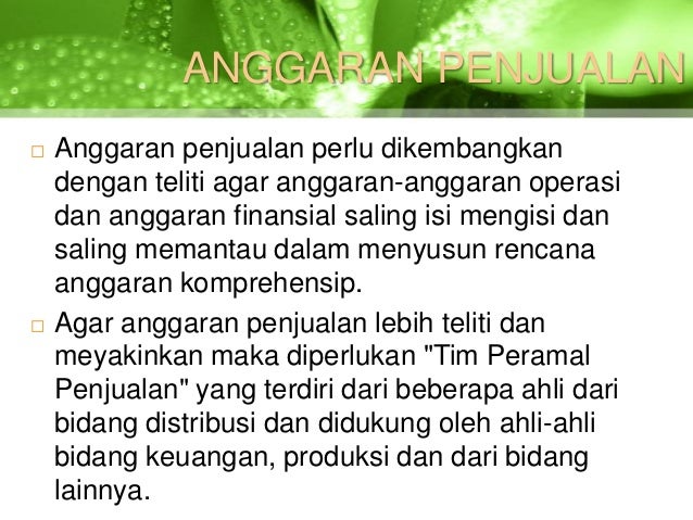 Anggaran Penjualan