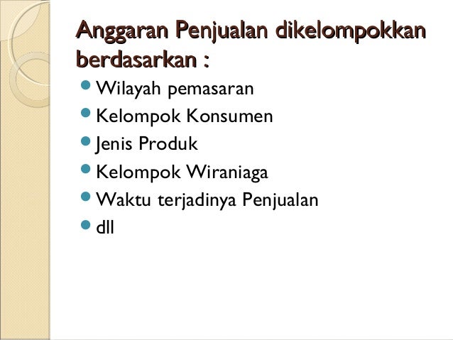 Anggaran Penjualan