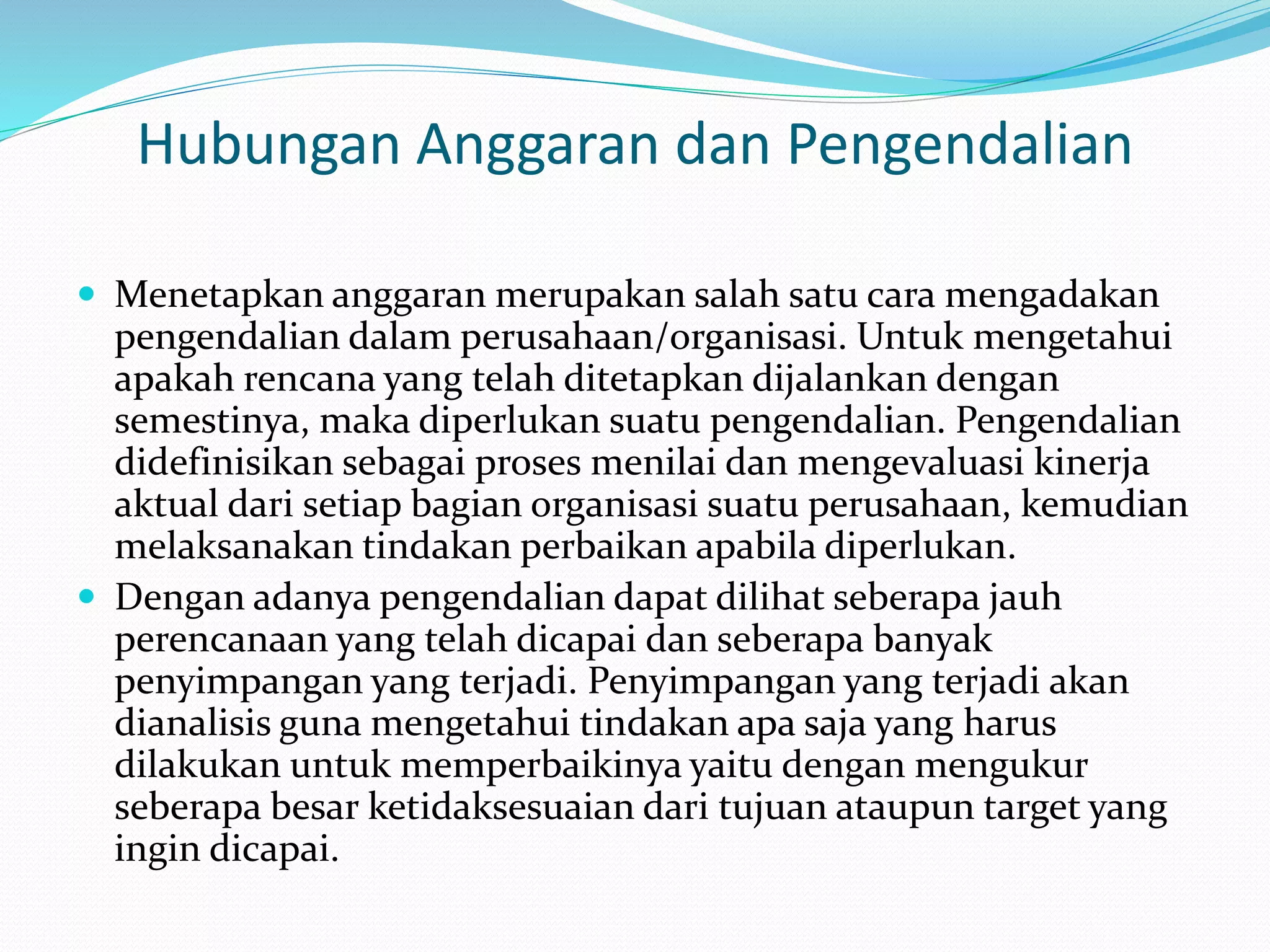 Anggaran Sebagai Alat Perencanaan Dan Pengendalian Indonesia Title Pptx