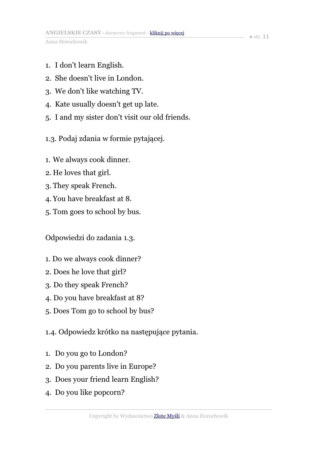 CZASY ANGIELSKIE - NAUKA ANGIELSKIEGO - EBOOK PDF (Pobierz darmowy po…