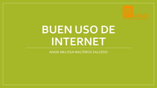 BUEN USO DE
INTERNET
ANGIE MELISSA WALTEROS SALCEDO
 