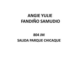 ANGIE YULIE FANDIÑO SAMUDIO  804 JM  SALIDA PARQUE CHICAQUE 
