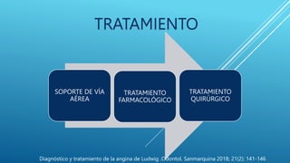 TRATAMIENTO
SOPORTE DE VÍA
AÉREA
TRATAMIENTO
FARMACOLÓGICO
TRATAMIENTO
QUIRÚRGICO
Diagnóstico y tratamiento de la angina d...