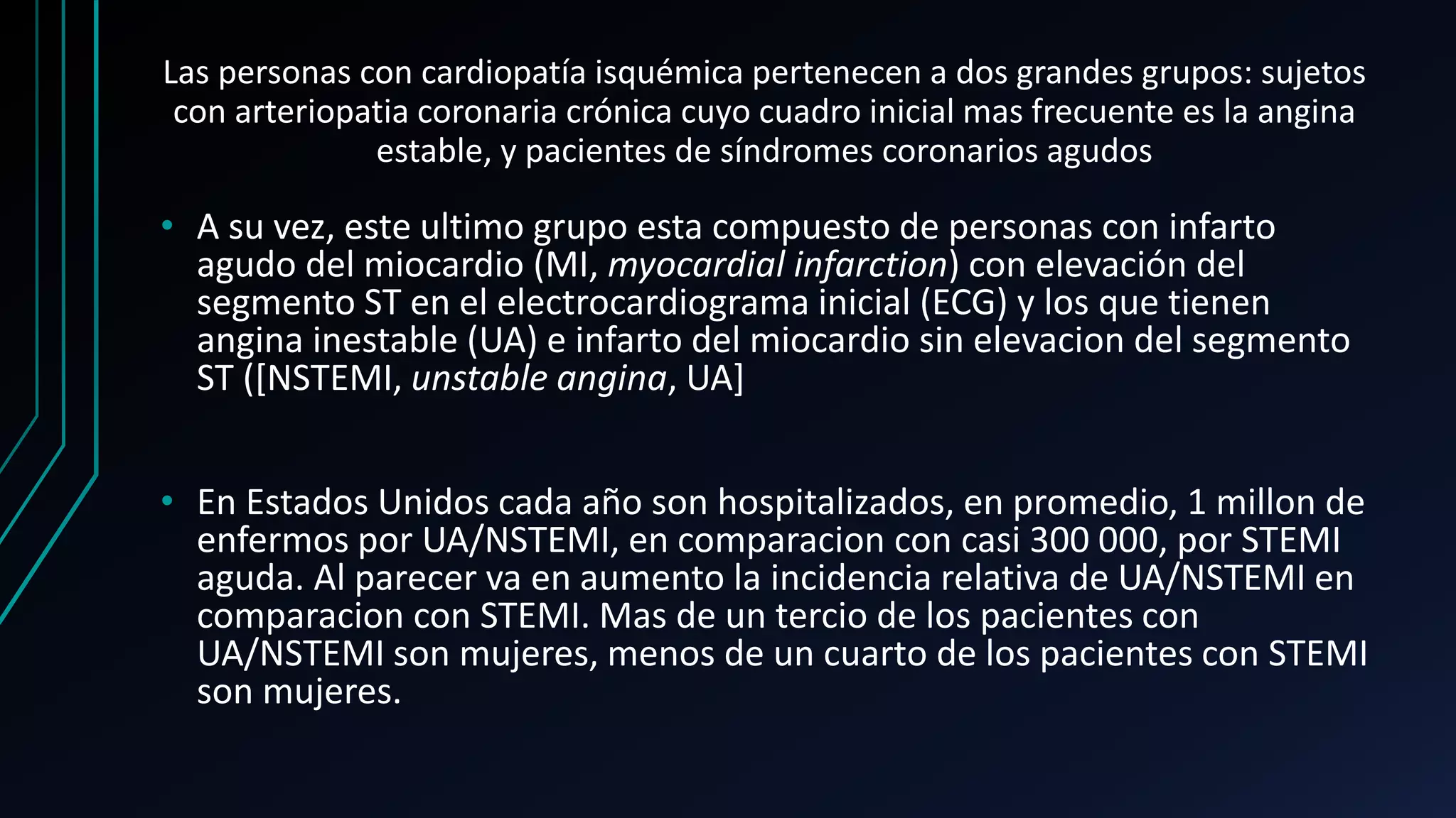 Angina de pecho inestable e infarto del miocardio sin elevacion del ...