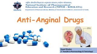 Gopal Khodve
1st Year(M.S.Pharmacology & Toxicology)
Anti-Anginal Drugs
 