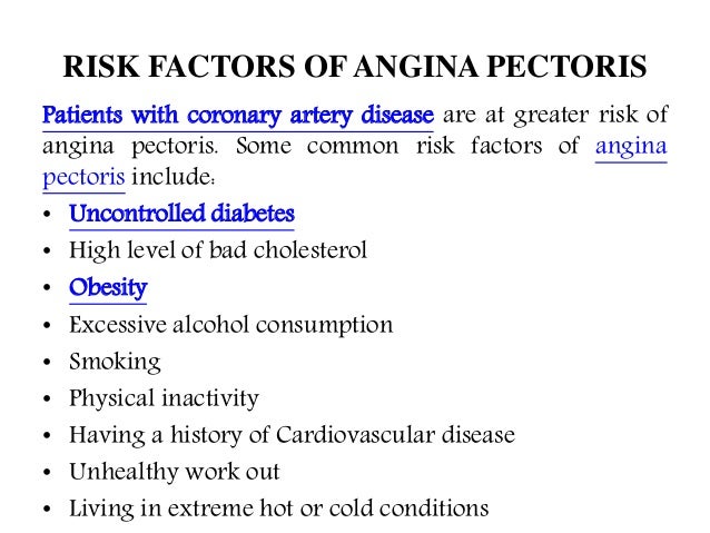 Symptoms medications and prevention of angina