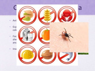 Causes of Angioedema
• Animal dander
• Exposure to water, sunlight,
cold or heat
• Foods (such as berries,
shellfish, fish, nuts, eggs,
and milk)
• Insect bites
 