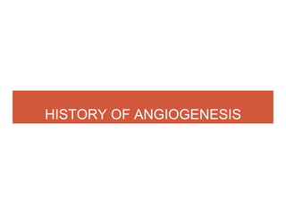 HISTORY OF ANGIOGENESIS
 