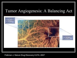 Tumor Angiogenesis: A Balancing Act




Folkman J, Nature Drug Discovery 6:274, 2007
 
