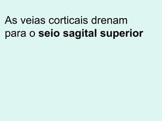 As veias corticais drenam para o  seio sagital superior 