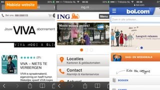 angi studio
Mobiele site
•  Aparte mobiele template/ aparte HTML
•  Vaak aparte URL
•  Aparte extra content bron
 