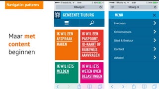 angi studio
Navigatie: patterns
Niet met de
navigatie
beginnen
 