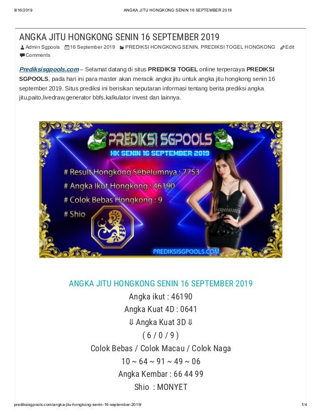 Angka Jitu 99 Hk
, Angka Jitu Hongkong Senin 16 September 2019