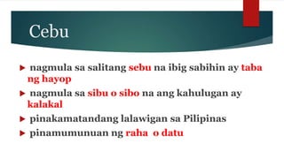 Datu Raha Ang Kasaysayan ng mga Lalawigan at Rehiyon | PPTX