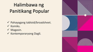 Ang Komiks Sa Lipunang Pilipino Ppt56579 Pptx