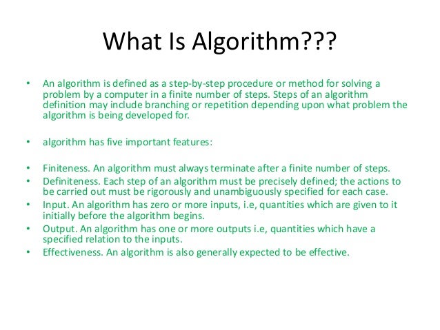 Algorithm in computer science