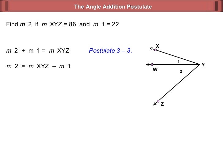 Angle Addition Postulate Geometry 3 3