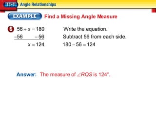 Angle Relationships Power Point | PPT