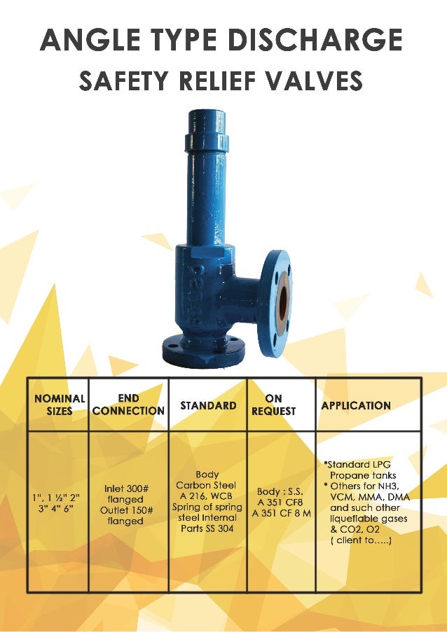Angle typedischargesafetyreliefvalves