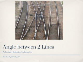 Angle between 2 Lines
Preliminary Extension Mathematics

Date: Tuesday 10th May 2011
 