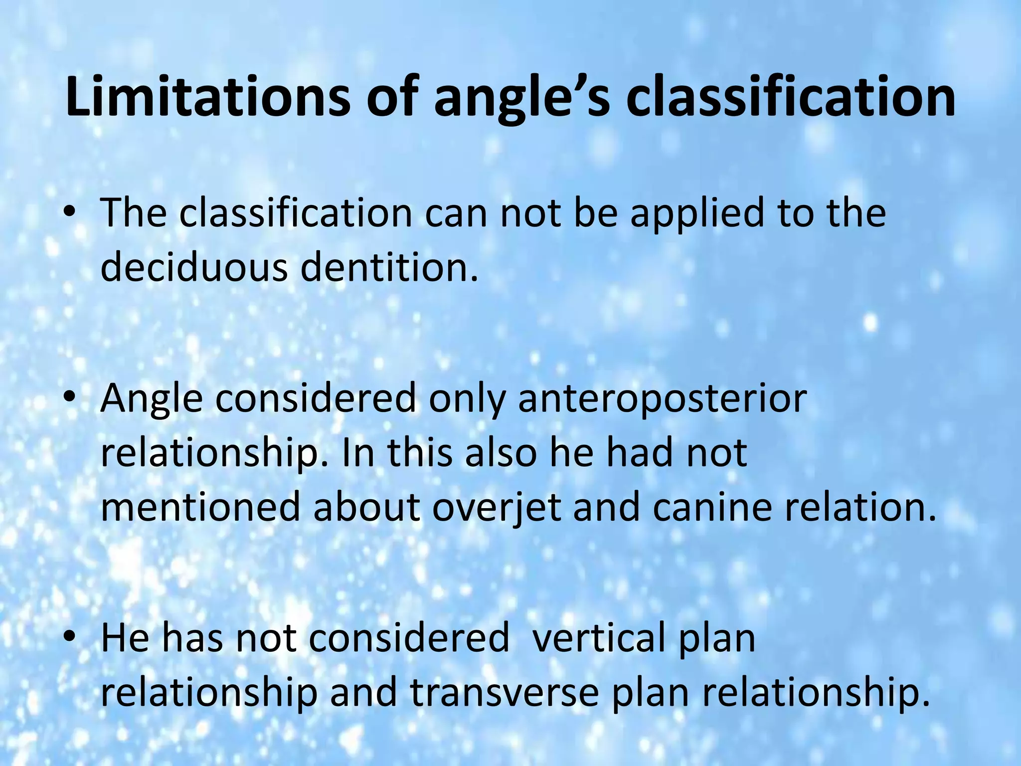 ANGLE'S CLASSIFICATION OF MALOCCLUSION | PPTX