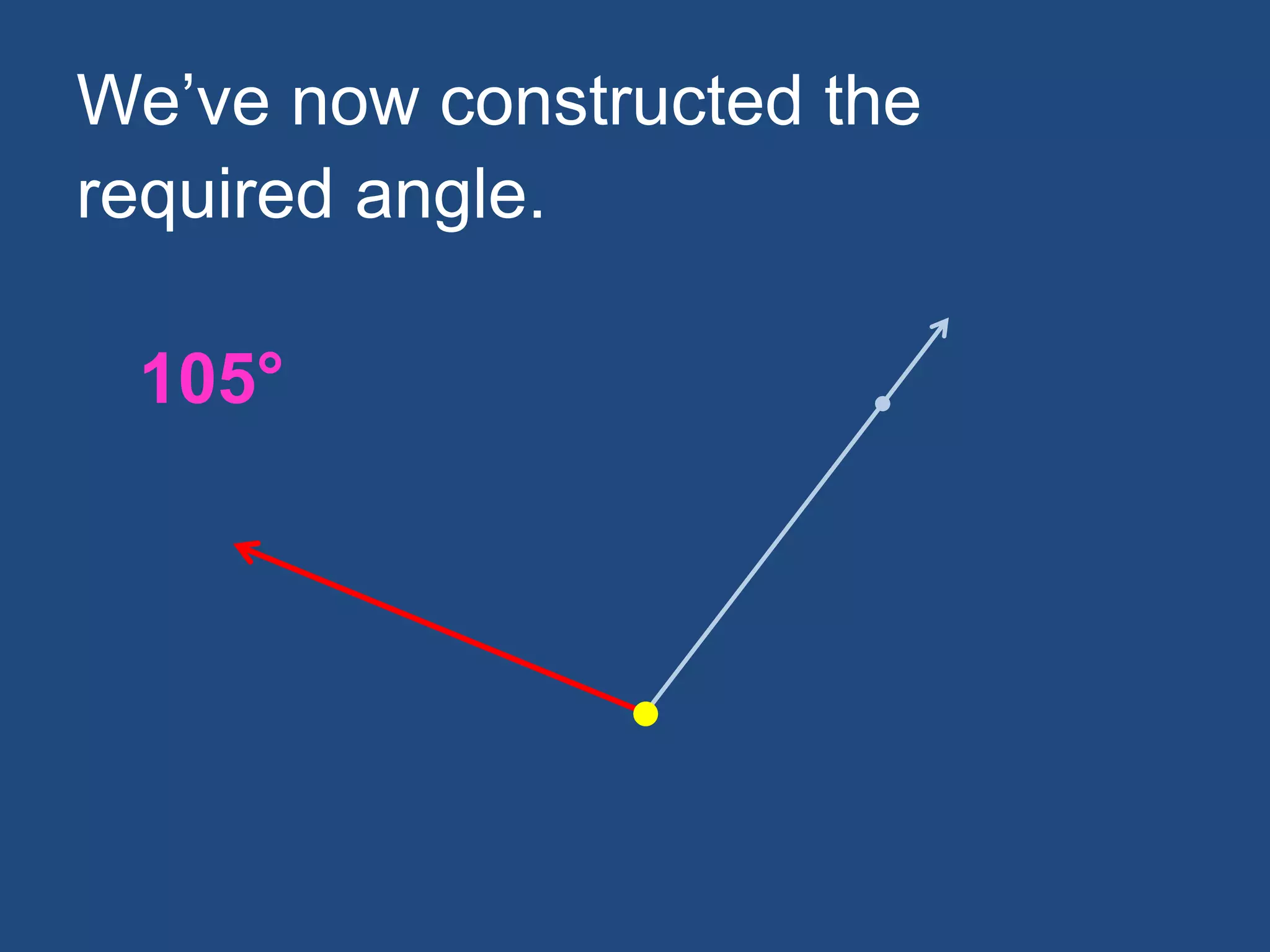 We’ve now constructed the
required angle.
105°
 