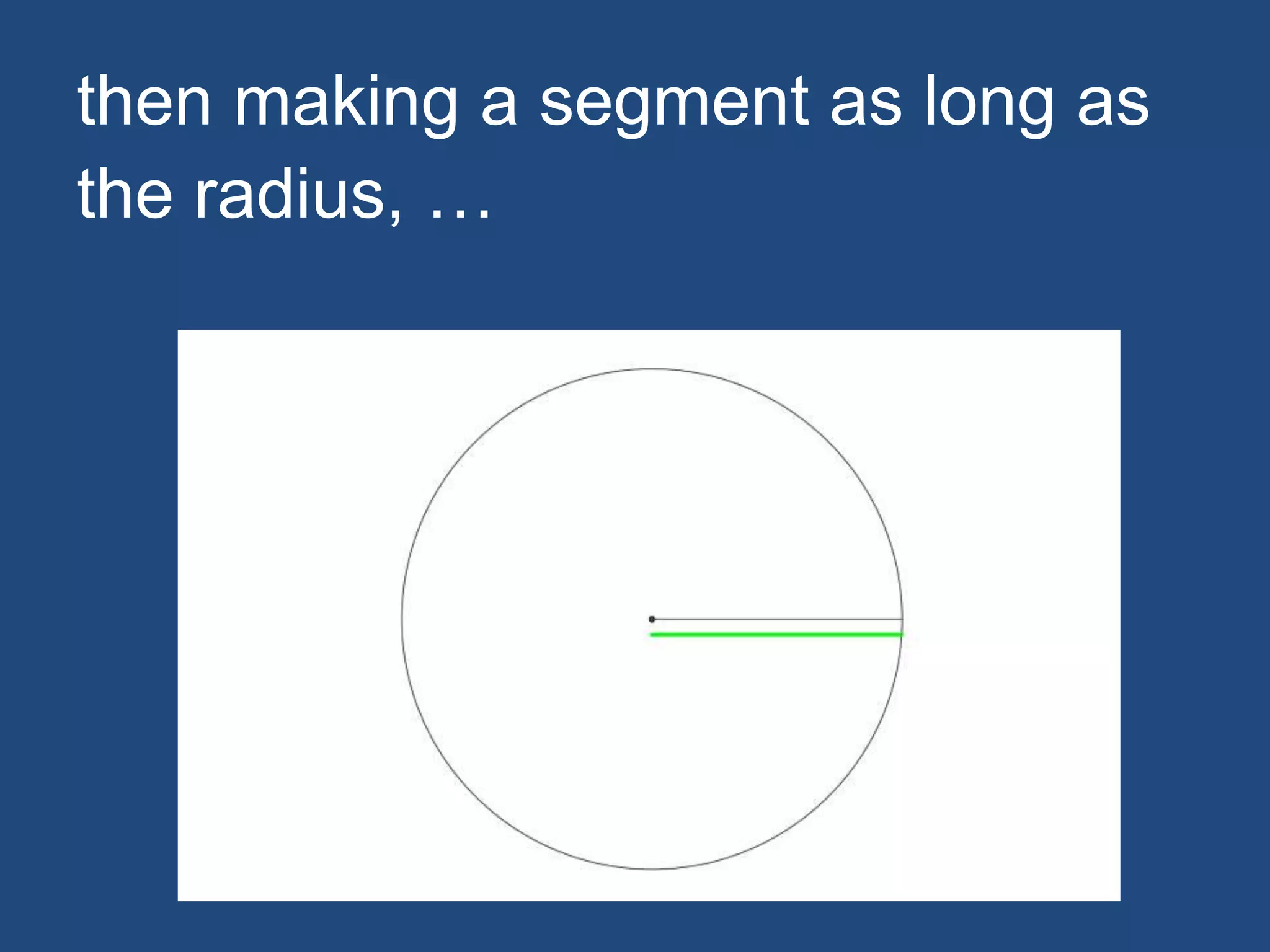 then making a segment as long as
the radius, …
 