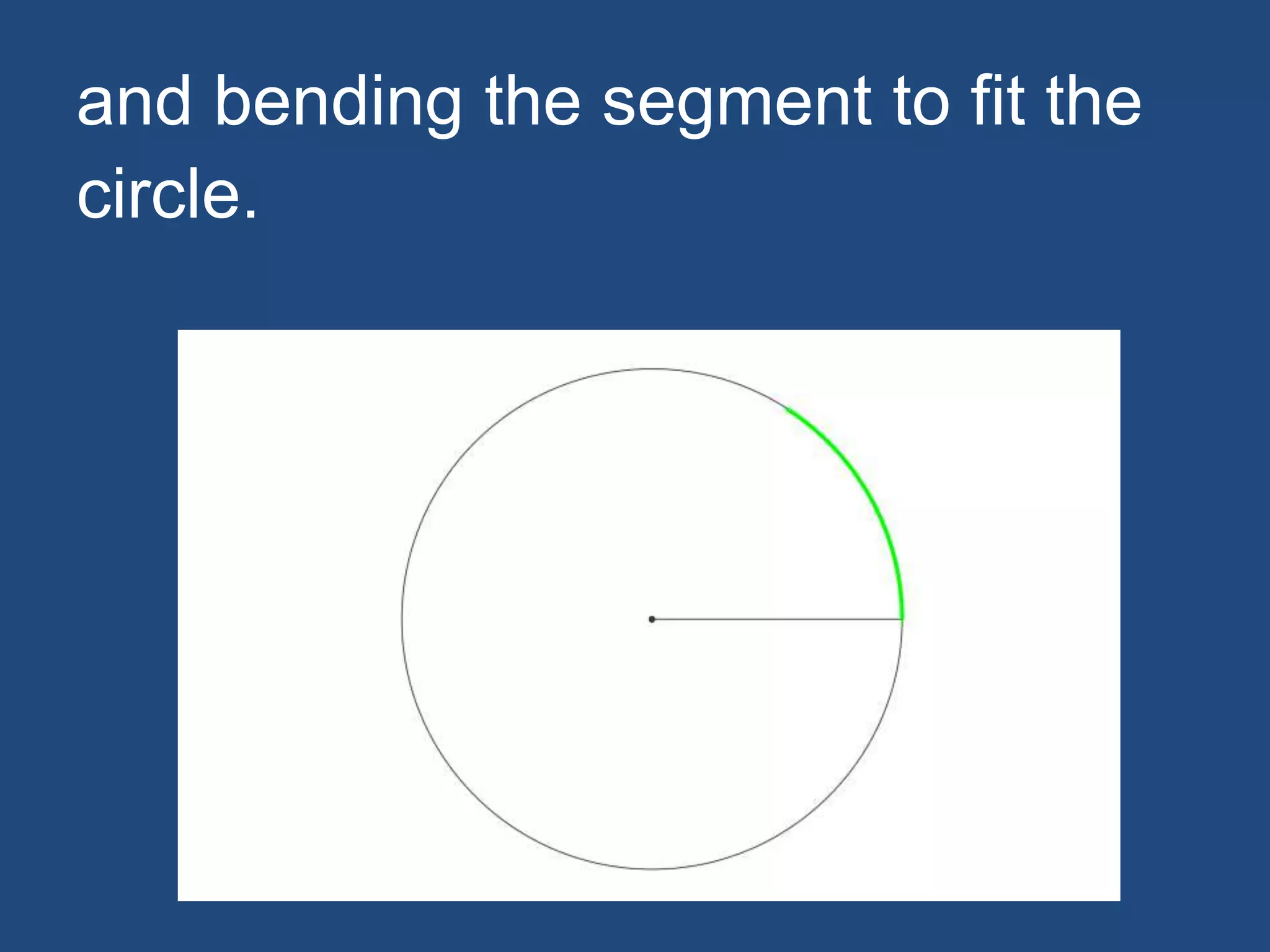 and bending the segment to fit the
circle.
 