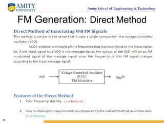 Amity School of Engineering & Technology
FM Generation: Direct Method
45
 