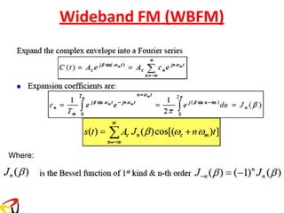 Wideband FM (WBFM)
Where:
 