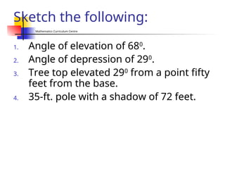 Understanding Angles of Elevation and Depression in Mathematics | PPT