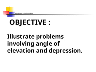 Understanding Angles of Elevation and Depression in Mathematics | PPT