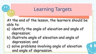Understanding Angles of Elevation and Depression in Geometry | PPTX
