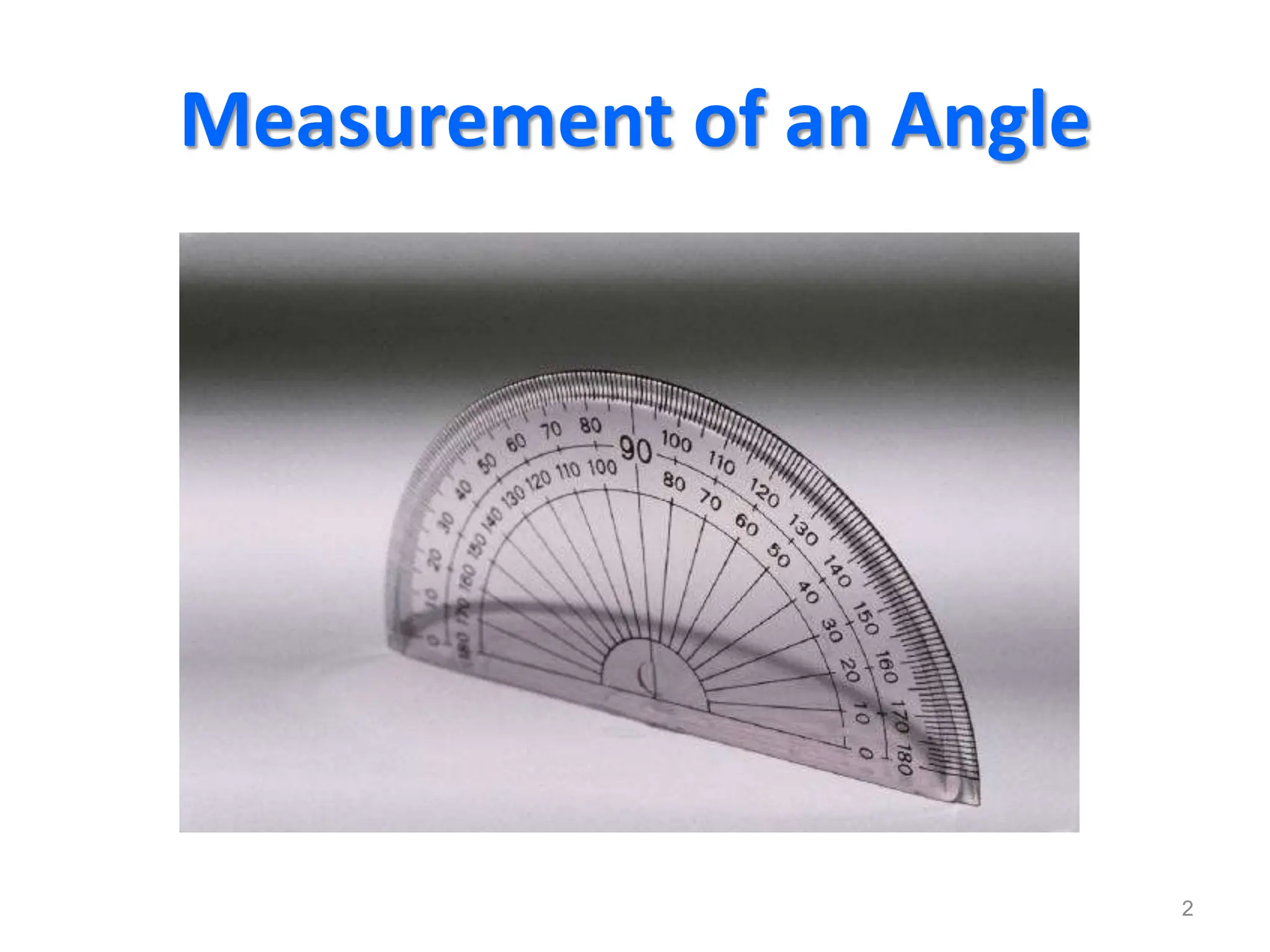 Measurement of an Angle
2
 