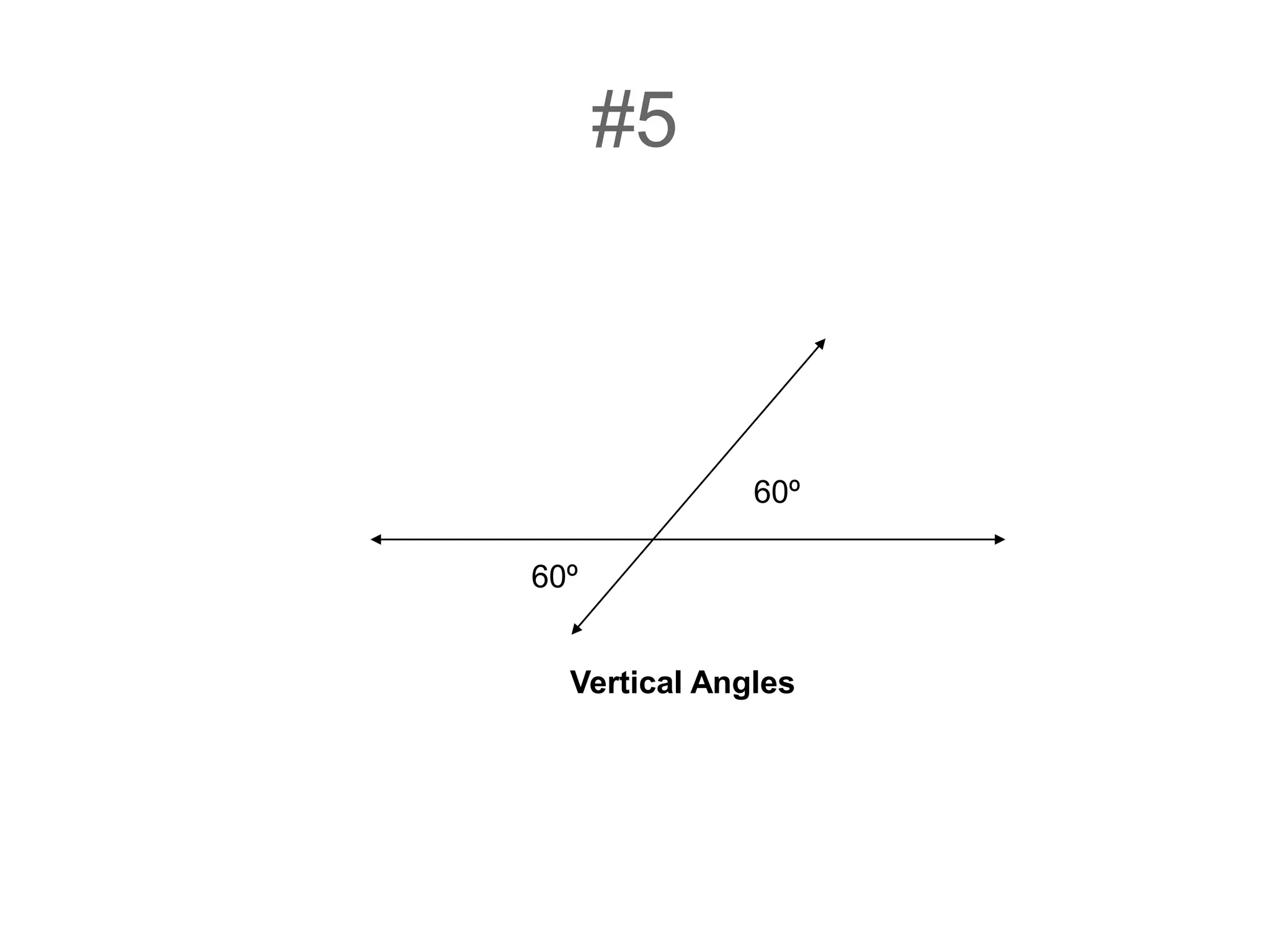 #5
60º
60º
Vertical Angles
 