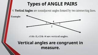 Geometry: Angle Pairs Topic Grade 7 Class | PPTX
