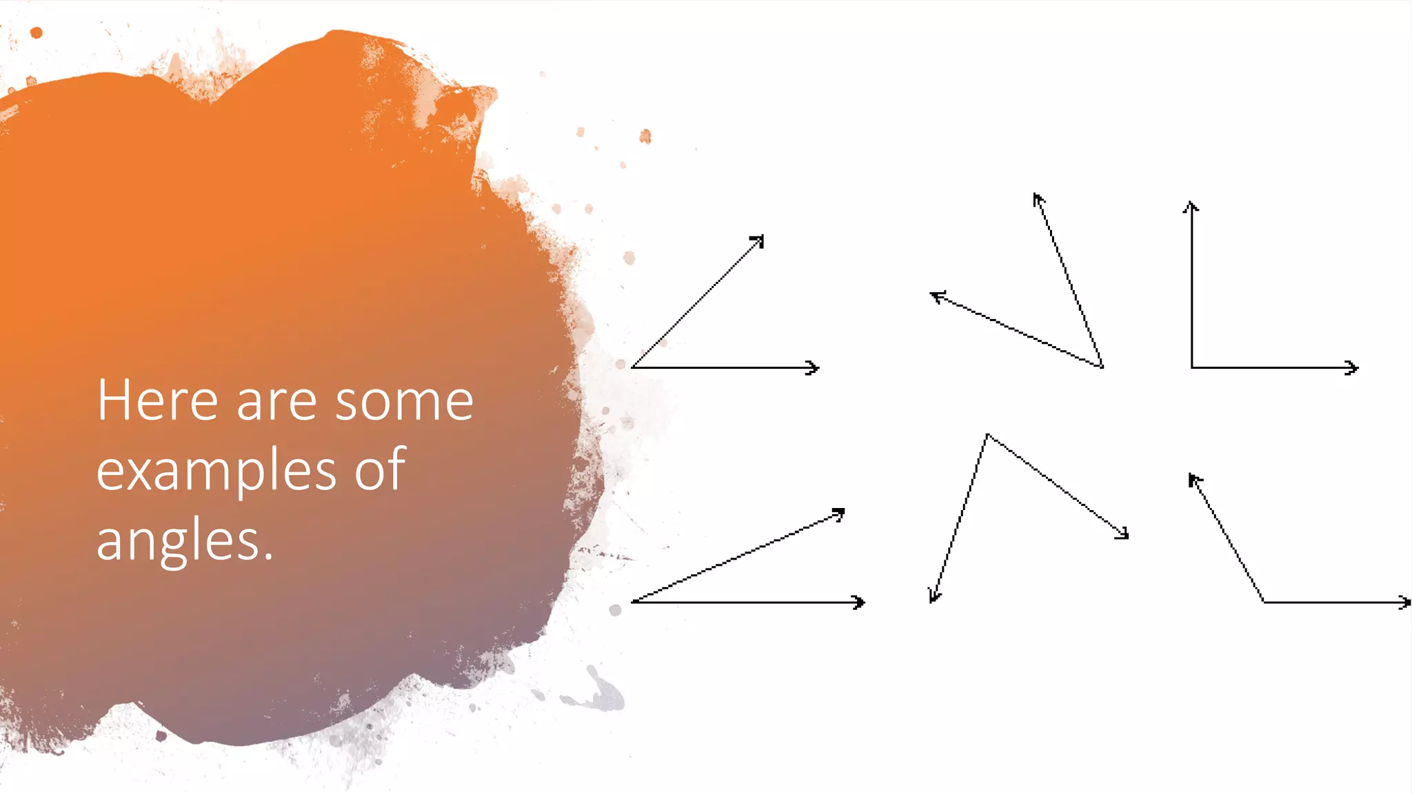 Here are some
examples of
angles.
 