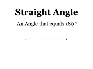 Straight Angle
An Angle that equals 180 °
 