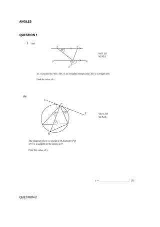 ANGLES
QUESTION 1
QUESTION 2
 