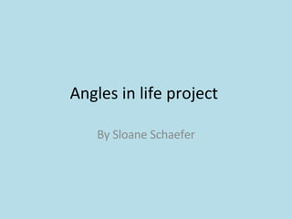 Angles in life project  By Sloane Schaefer 