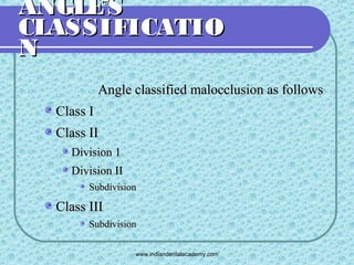 Angles classification /certified fixed orthodontic courses by Indian ...