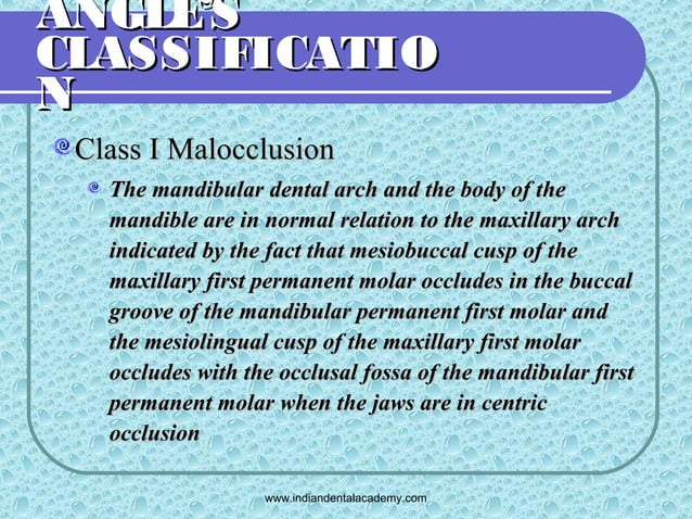 Angles classification /certified fixed orthodontic courses by Indian ...