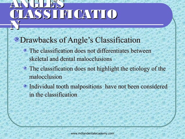 Angles classification & its shortcoming 2 | PPT