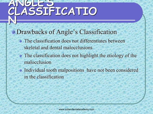 Angles classification & its shortcoming 2 /certified fixed orthodontic ...