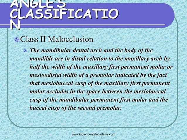 Angles classification & its shortcoming 2 /certified fixed orthodontic ...