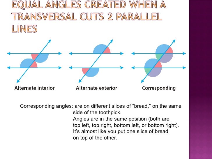 Angles Created By Transversal And Paralle