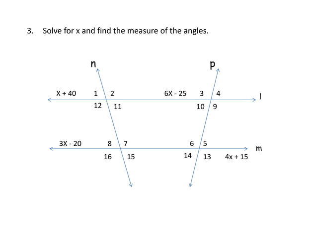 Angles formed by parallel lines cut by transversal | PPTX