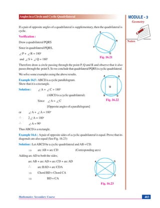 Angles in a circle and cyclic quadrilateral --GEOMETRY | PDF