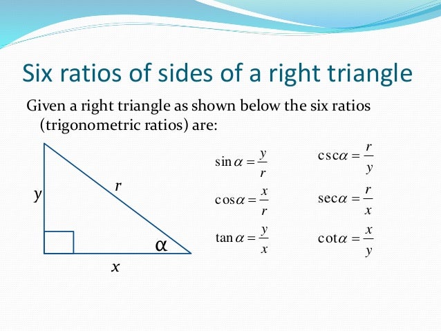 Angles, Right Triangle, Pythagorean Theorem, Trigonometric Ratios